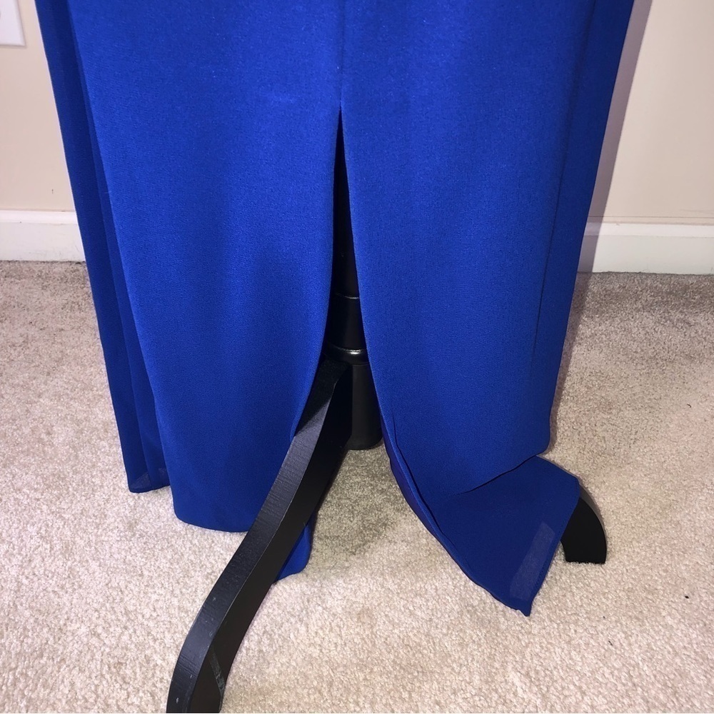 After Dark Evening Gown Blue Rhinestones Formal Prom Sleeveless - Picture 4 of 12
